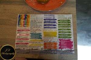 Menu at Vegan Dhaba in Birmingham