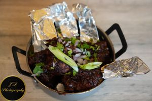 Lollipop chicken at Vegan Dhaba in Birmingham