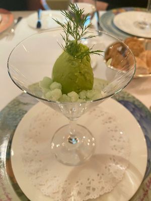 Gurke-Dill-Sorbet at Landhaus Scherrer in Hamburg