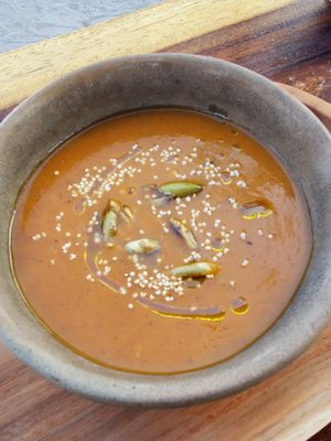 Roasted tomatoes soup at Zapote in El Cuyo