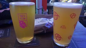 Leith Juice IPA & Anarchy Junkyard IPA at Microbus Gateshead in Gateshead
