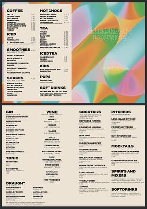 Menu  at Elephant Lounge in Neston