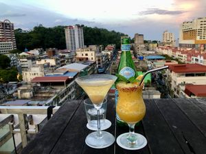 VERY Weak, but pretty drinks  at Balin Roofgarden in Sandakan