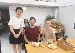 The owner with some friendly customer. at Khai Tâm  in Ho Chi Minh City