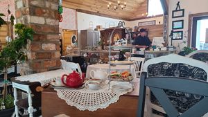 Inside with vegan daily tea service at Ms B's Teas in Clayton