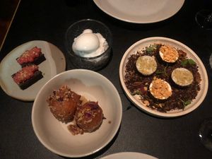 Soufra menu - desserts incl Turkish delight donuts  at Maha Restaurant in Melbourne