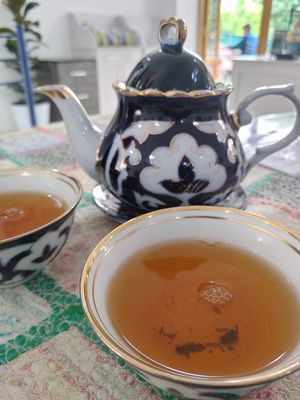 Black tea at Art Cafe Norgis in Samarkand