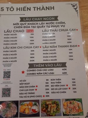 Menu at Lẩu Chay Đồng Giá 40k Người in Ho Chi Minh City