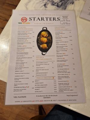 Starters menu at Veg Nation  in Utrecht