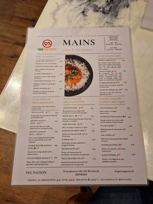 Main dishes menu at Veg Nation  in Utrecht