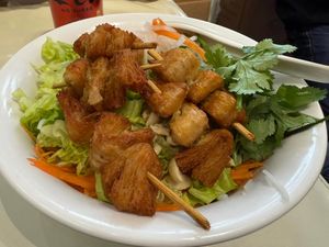 (A8) Cold Rice Vermicelli w/ Veggie BBQ Pork 素串燒豬肉撈檬 (Photo by Baron Yeung) at Hong Quyen Veggie - 越式素食 in Hong Kong Island
