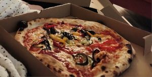 Vegan ortolana (tomato base, vegan cheese, veggies) at Pizzologist in Edinburgh