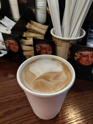 Large Oat Milk Cappuccino (QAR 32) at DOH - Comptoir Libanais  in Doha