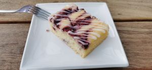 Lemon and blueberry vegan cake - highly recommend! at Honestly Farm Kitchen in Strandhill