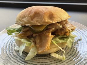 Definitely not a chicken burger, 15.49 lev  at Street Food in Sofia