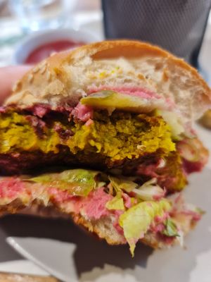 Veggie burger at  Broccoli Restoran in Novi Sad