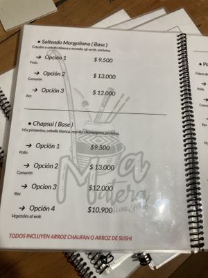 Menu  at La Matera in Rio Ibanez