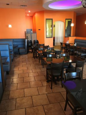 Dining area at Aroma Indian Cuisine in Bloomington