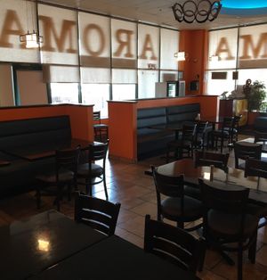 Dining area at Aroma Indian Cuisine in Bloomington