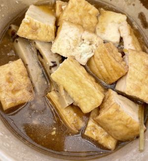 Lemongrass tofu with rice  at Chay Corner in Da Lat