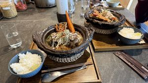 The two delicious curry options on the menu - I could not tell the difference in flavour or spice.  at Bakumatsu Curry - 幕末カリー in Tokyo