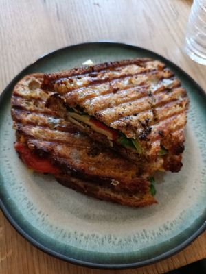 Pesto cheese spinach and pepper sandwich at Little Collins CBD  in Dublin