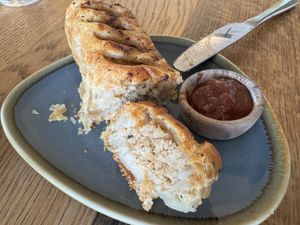 Very tasty vegan sausage roll.  at Little Collins CBD  in Dublin
