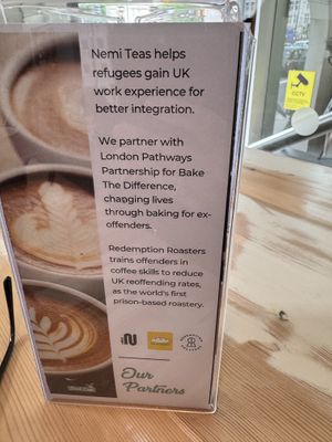 sign  at Seed Cafe in North West London