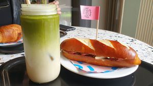 Sandwich + Iced Matcha Latte at Bakery Bakery  - ThreeOfive in Zurich