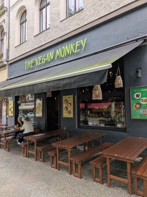 Outside of The Vegan Monkey at The Vegan Monkey in Berlin