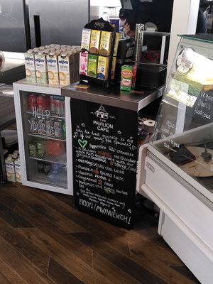 Vegan drinks and 3 cake options at Pier Pavillion Tea Room in Bangor