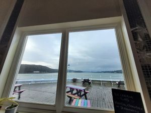 View from Inside #Veganuary at Pier Pavillion Tea Room in Bangor