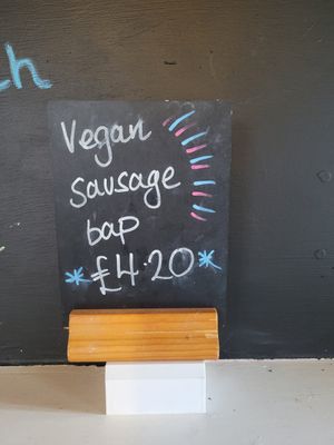 Vegan Sausage Bap #Veganuary at Pier Pavillion Tea Room in Bangor