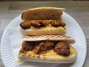 Falafel and Hummus Panini #Veganuary at Pier Pavillion Tea Room in Bangor