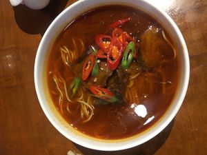 Spicy noodle soup - GET THIS!!! at Zǎozǐ Shù - Vegetarian Life Style - JiangNing in Shanghai