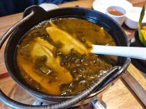 Salted vegetables soup with vegetarian fish at Zǎozǐ Shù - Vegetarian Life Style - JiangNing in Shanghai