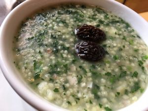 栗烩羊蘑 millet porridge at Zǎozǐ Shù - Vegetarian Life Style - JiangNing in Shanghai