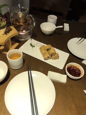 These tofu skin rolls were great! at Zǎozǐ Shù - Vegetarian Life Style - JiangNing in Shanghai
