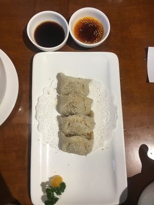 Pan fried wontons, delicious  at Zǎozǐ Shù - Vegetarian Life Style - JiangNing in Shanghai