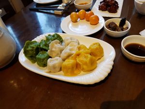 Dumplings. Some of them are better than the others, nice to share this dish but not as a main dish. 7/10 at Zǎozǐ Shù - Vegetarian Life Style - JiangNing in Shanghai