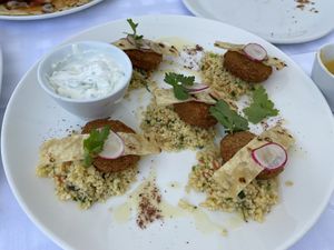 Couscous and falafel   at Ouzeri  in Sane