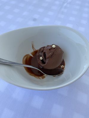 Vegan chocolate ice cream   at Ouzeri  in Sane