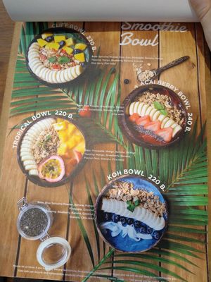 Smoothie Bowls. Not including 7% service fee. #Veganuary at TAN HOSTEL x CAFE in Ao Nang