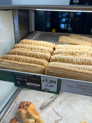 Vegan sausage roll at Greggs in Salford