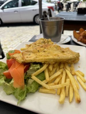 Eggplant salad and chips   at Forte Santa Rita in Colonia Del Sacramento
