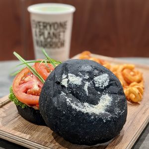 Vegan Hainanese Chickenless Burger (Halloween Set) at VEGANBURG - Woodleigh Mall in Central Singapore