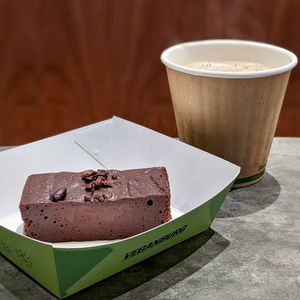 Vegan Gluten-Free Brownie and Coffee at VEGANBURG - Woodleigh Mall in Central Singapore