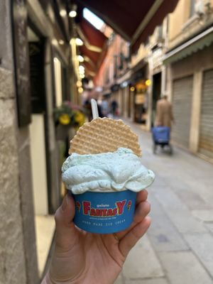 mint flavour  at Gelato Fantasy Castello in Venice