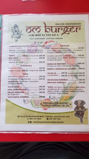  at Om Burger Rincon Vegetariano in Zacatecas
