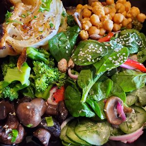Variety of vegan choices from the bar at Living Green Cafe in Fort Lauderdale